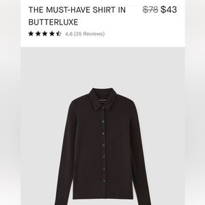 Everlane The Must-Have Shirt in Butterluxe -BLACK